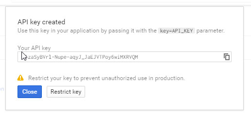 API Key chính là giá trị cần lấy để đưa vào cấu hình block.