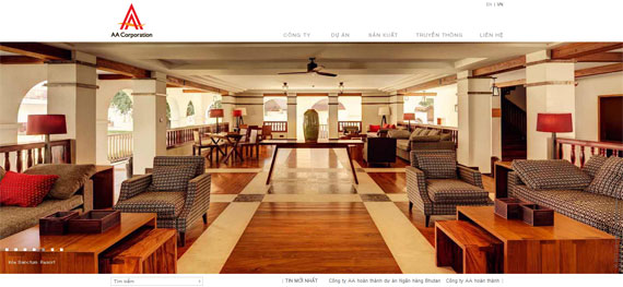 Giao diện trang web aacorporation