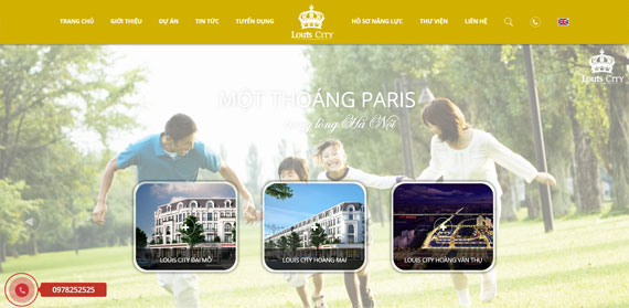 Giao diện website dự án Louis City thiết kế tại ADC