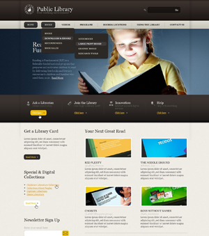 Theme website thư viện trực tuyến 04