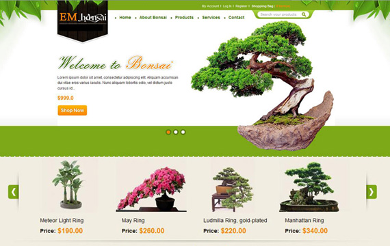 Mẫu thiết kế web bonsai Mẫu thiết kế web bonsai