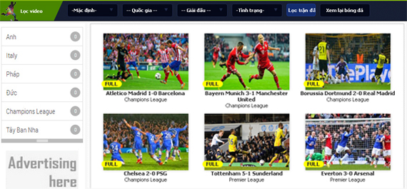 thiết kế module xem lại trận đấu đã chiếu của website bóng đá