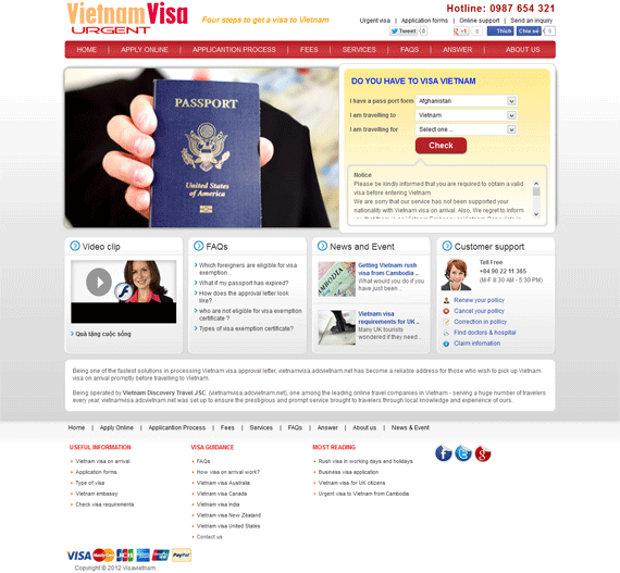 Giao diện demo thiết kế website visa Giao diện demo thiết kế website visa