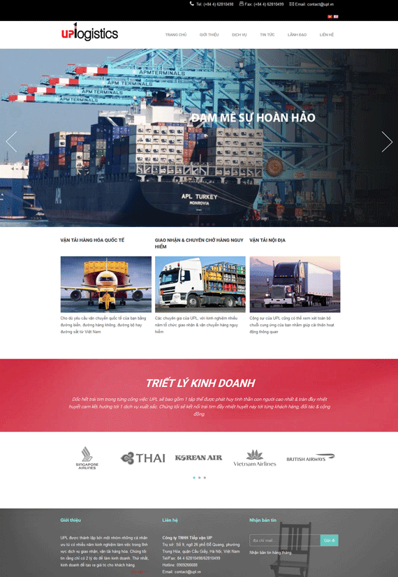 www.upl.vn - Website vận tải