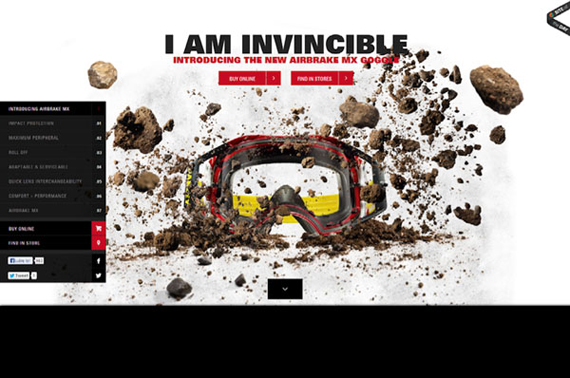 Website Oakley Airbrake MX thiết kế non-navigation Website Oakley Airbrake MX thiết kế non-navigation