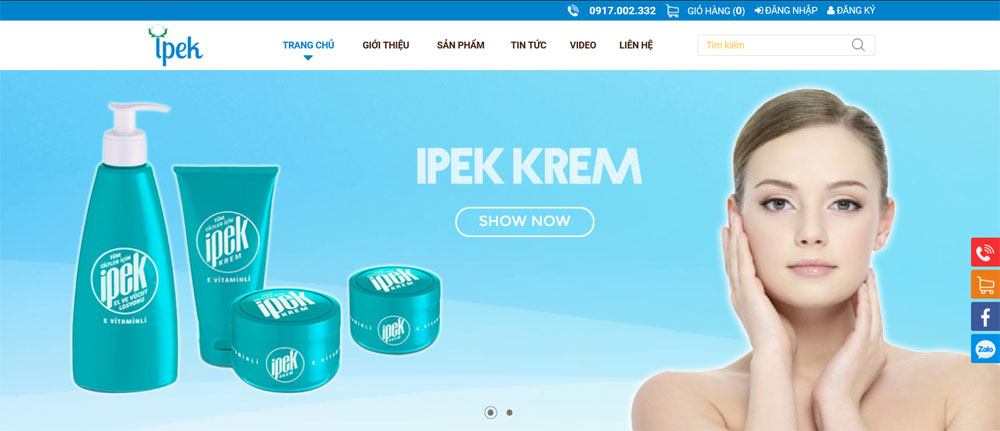 Giao diện website bông tẩy trang ipek thiết kế tại ADC Việt Nam Giao diện website bông tẩy trang ipek thiết kế tại ADC Việt Nam