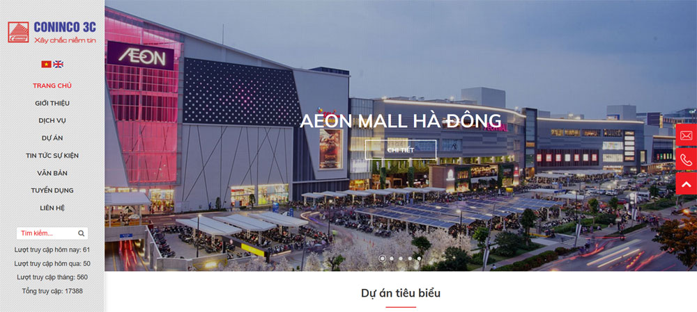 Thiết kế giao diện web tư vấn xây dựng Coninco3c tại ADC Việt Nam