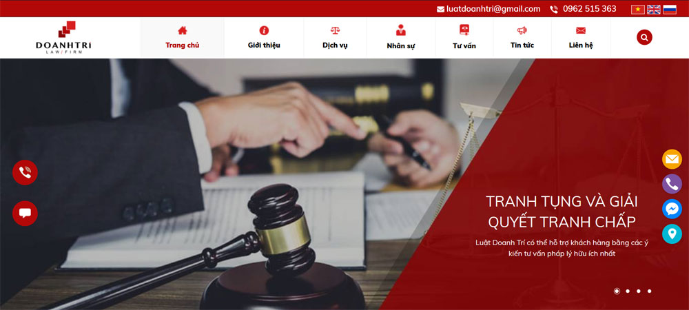 Giao diện website công ty luật doanh trí thiết kế tại ADC Việt Nam Giao diện website công ty luật doanh trí thiết kế tại ADC Việt Nam