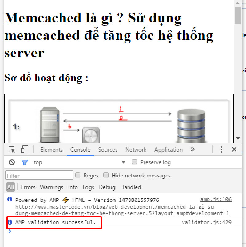 Sử dụng trình duyệt Chrome kiểm tra google amp cho web