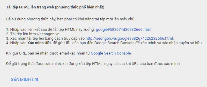 Cách 1: Xác minh bằng việc gắn đoạn mã HTML của Merchant Center lên Web theo hướng dẫn Cách 1: Xác minh bằng việc gắn đoạn mã HTML của Merchant Center lên Web theo hướng dẫn