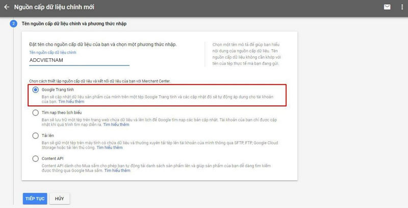 Bước 4: Cập nhật dữ liệu sản phẩm lên Merchant Center - Ảnh 03 Bước 4: Cập nhật dữ liệu sản phẩm lên Merchant Center - Ảnh 03