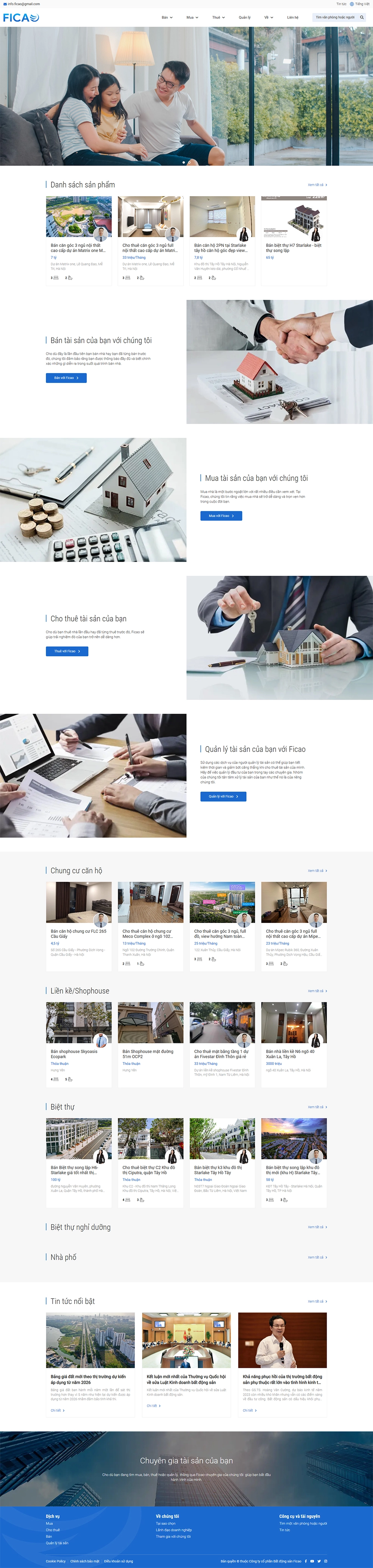 Giao diện web Ficao