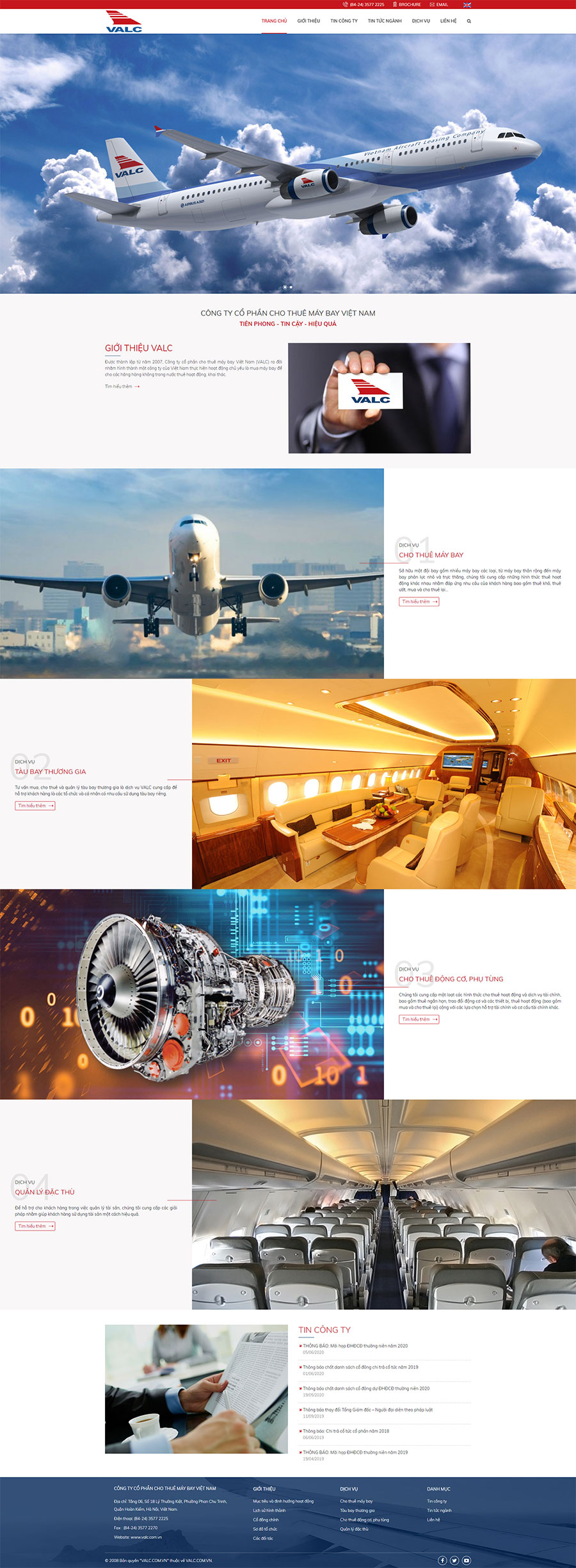 giao diện website valc