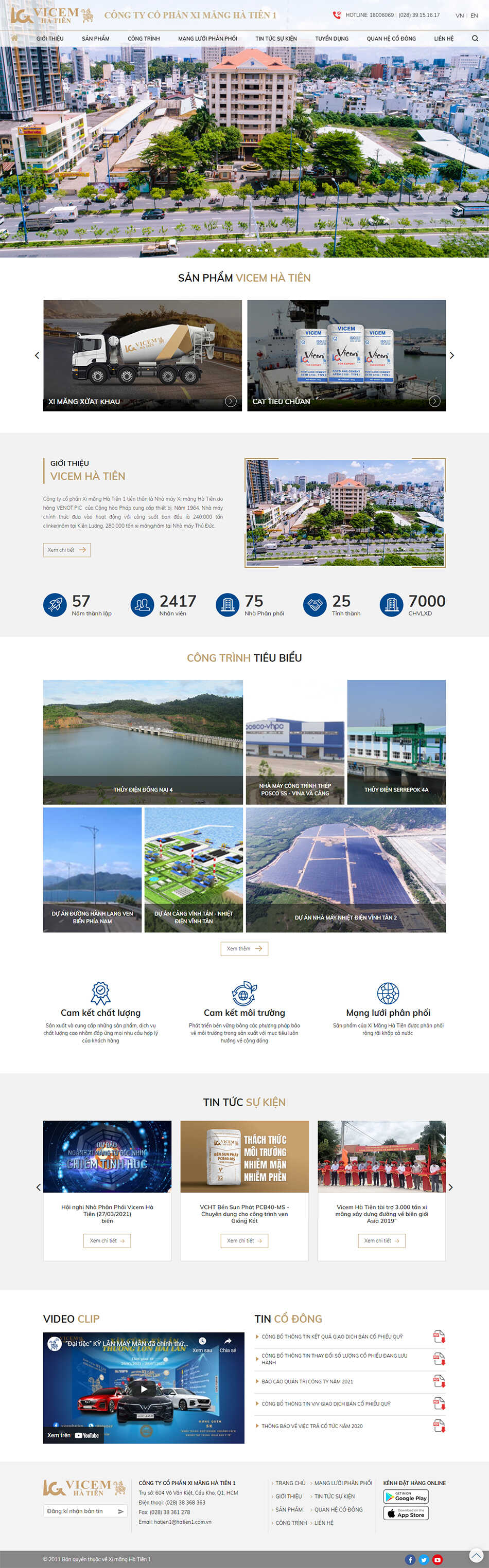 Giao diện xi măng Hà tiên