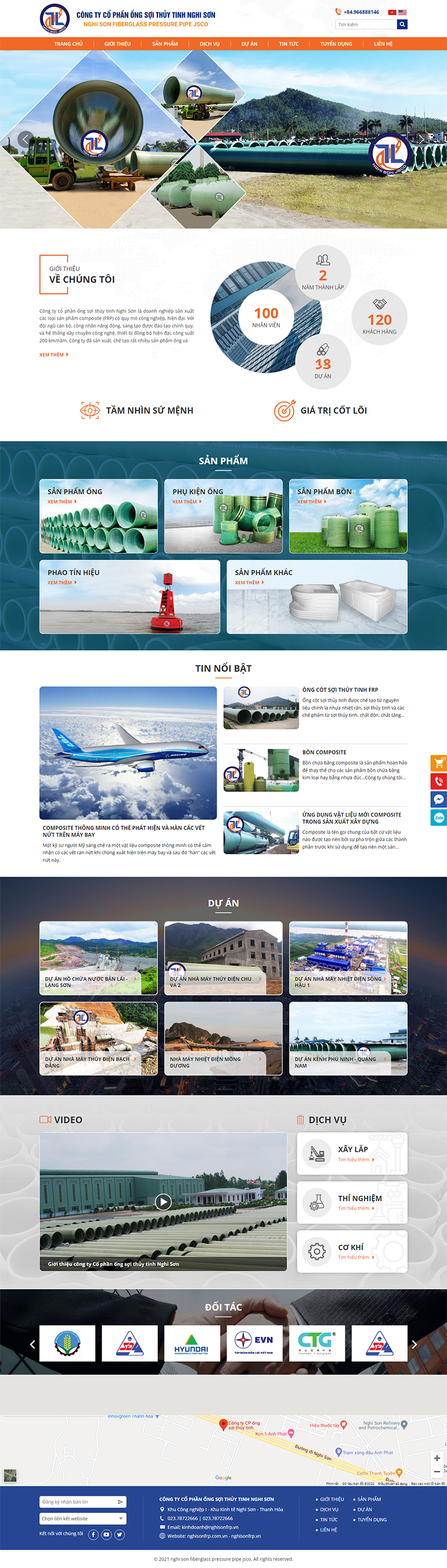 Giao diện website Nghi Sơn
