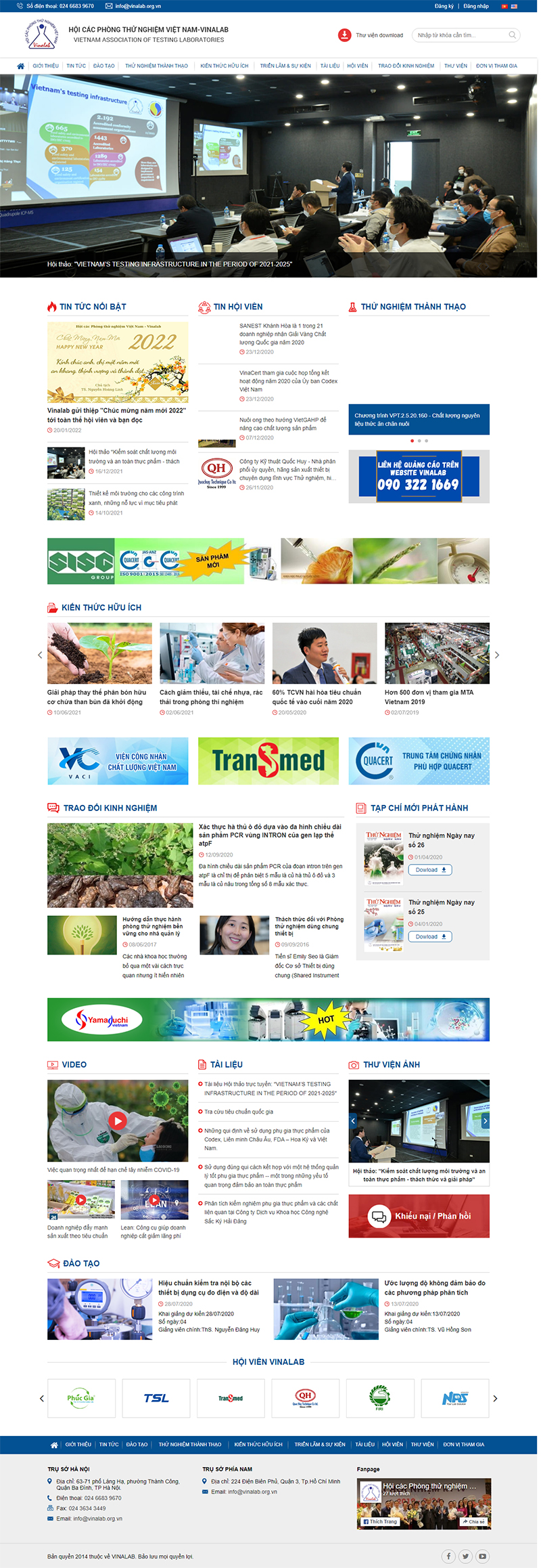 Giao diện website Vinalab