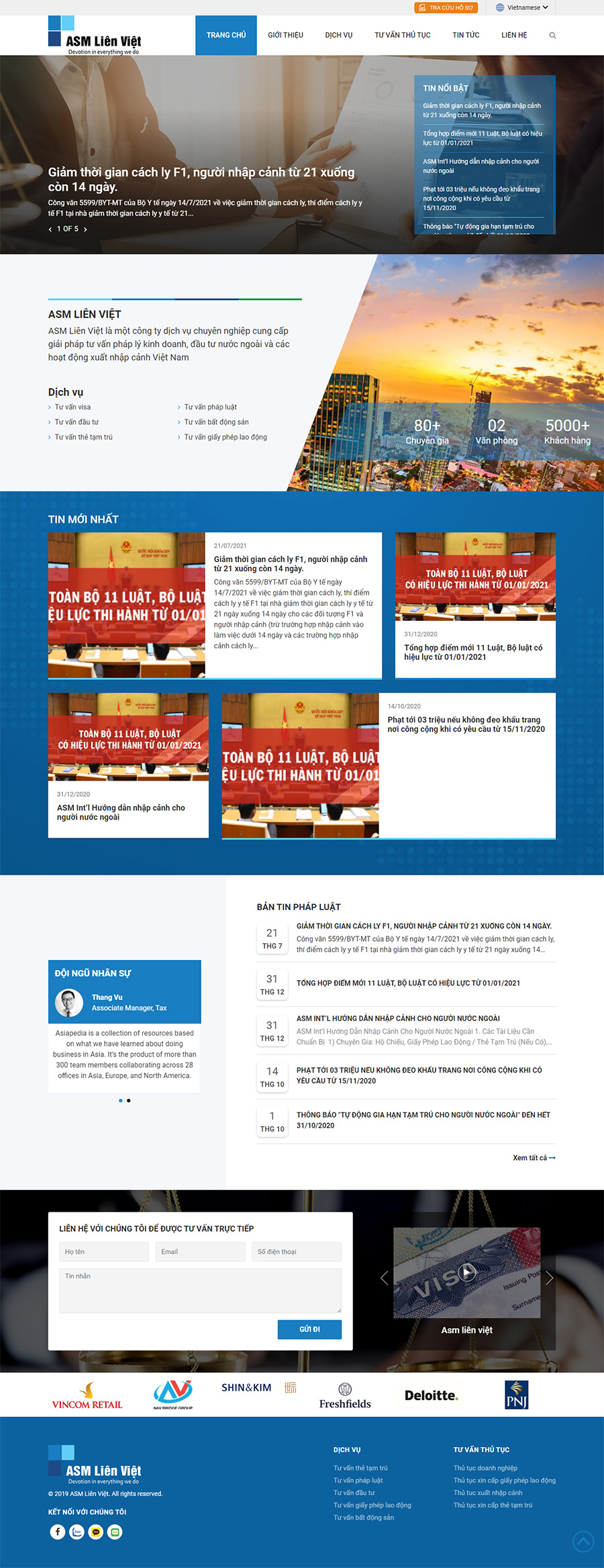 Giao diện website Asm Liên Việt