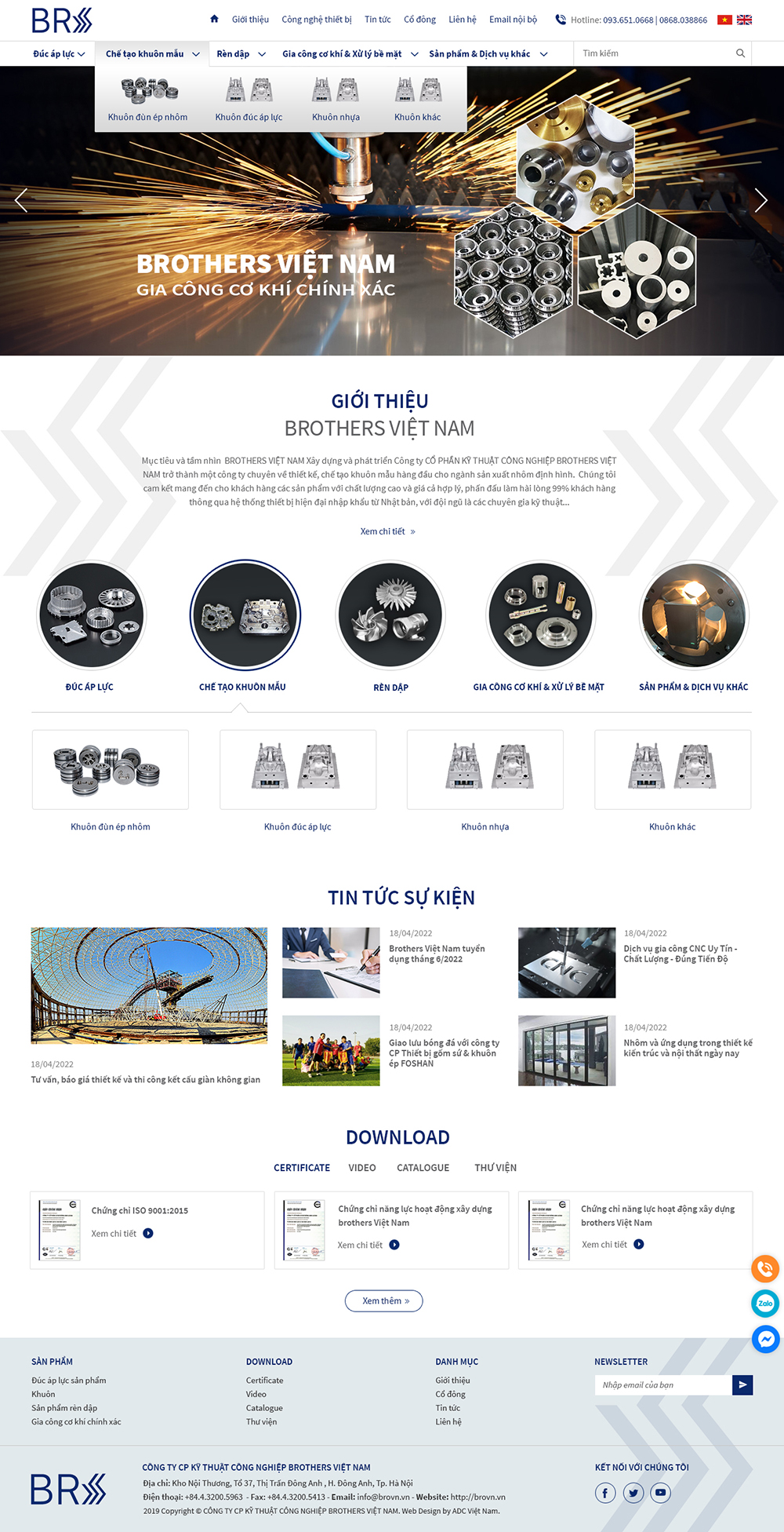 Giao diện website Brothers Việt Nam