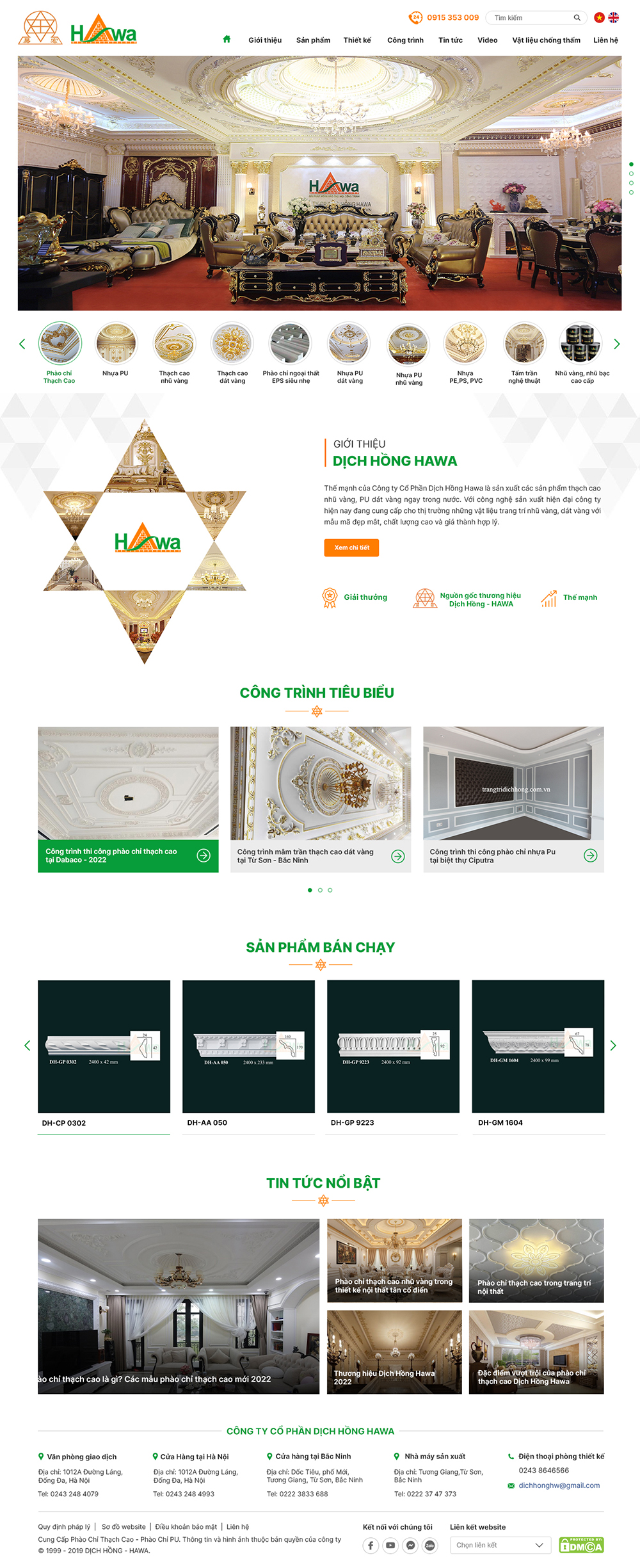 Giao diện website Dịch Hồng Hawa