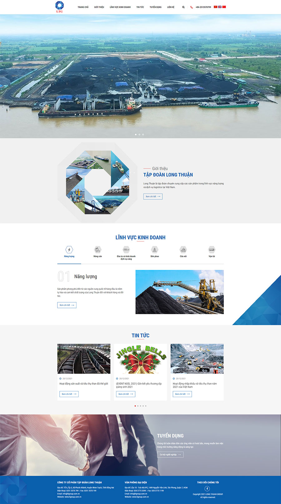 Giao diện website Long Thuận
