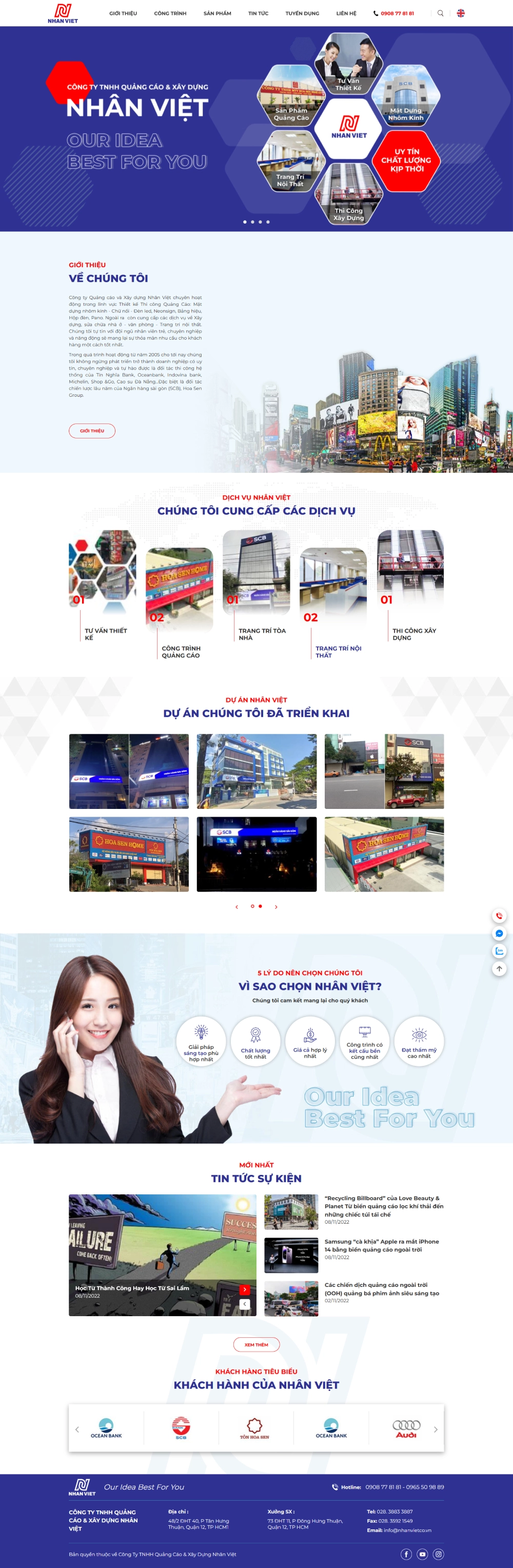 Giao diện website Nhân Việt