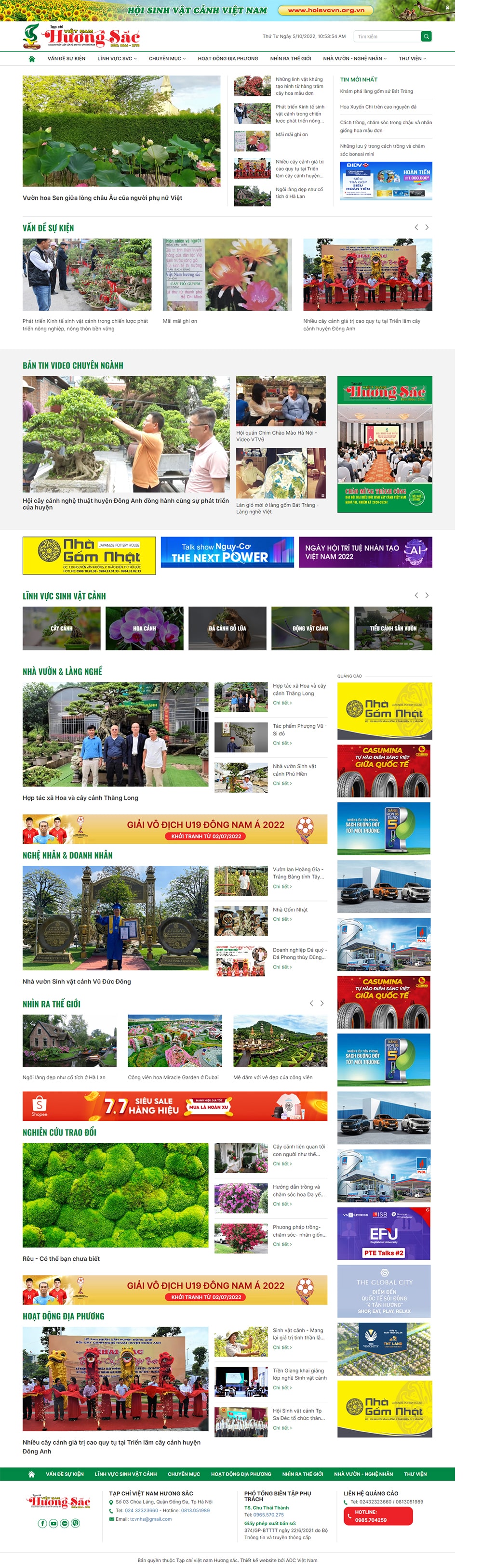 Giao diện website Tạp chí hương sắc