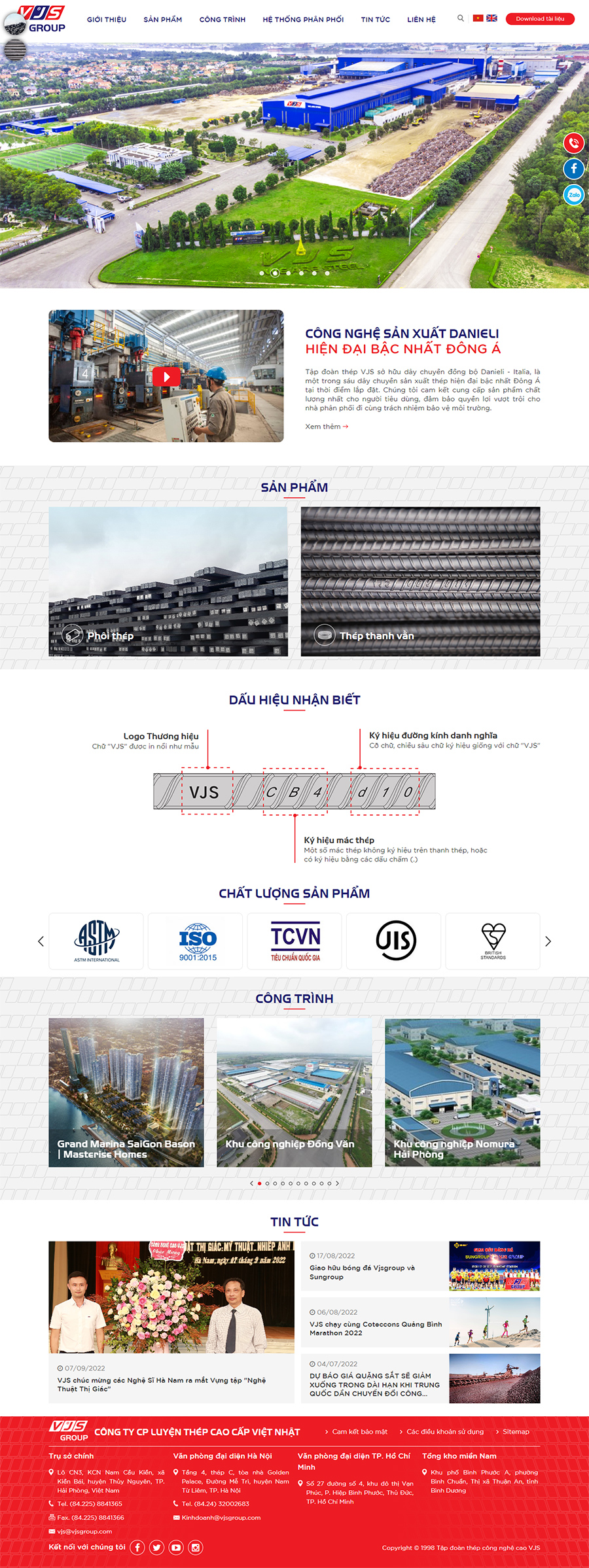 Giao diện website VJS Group