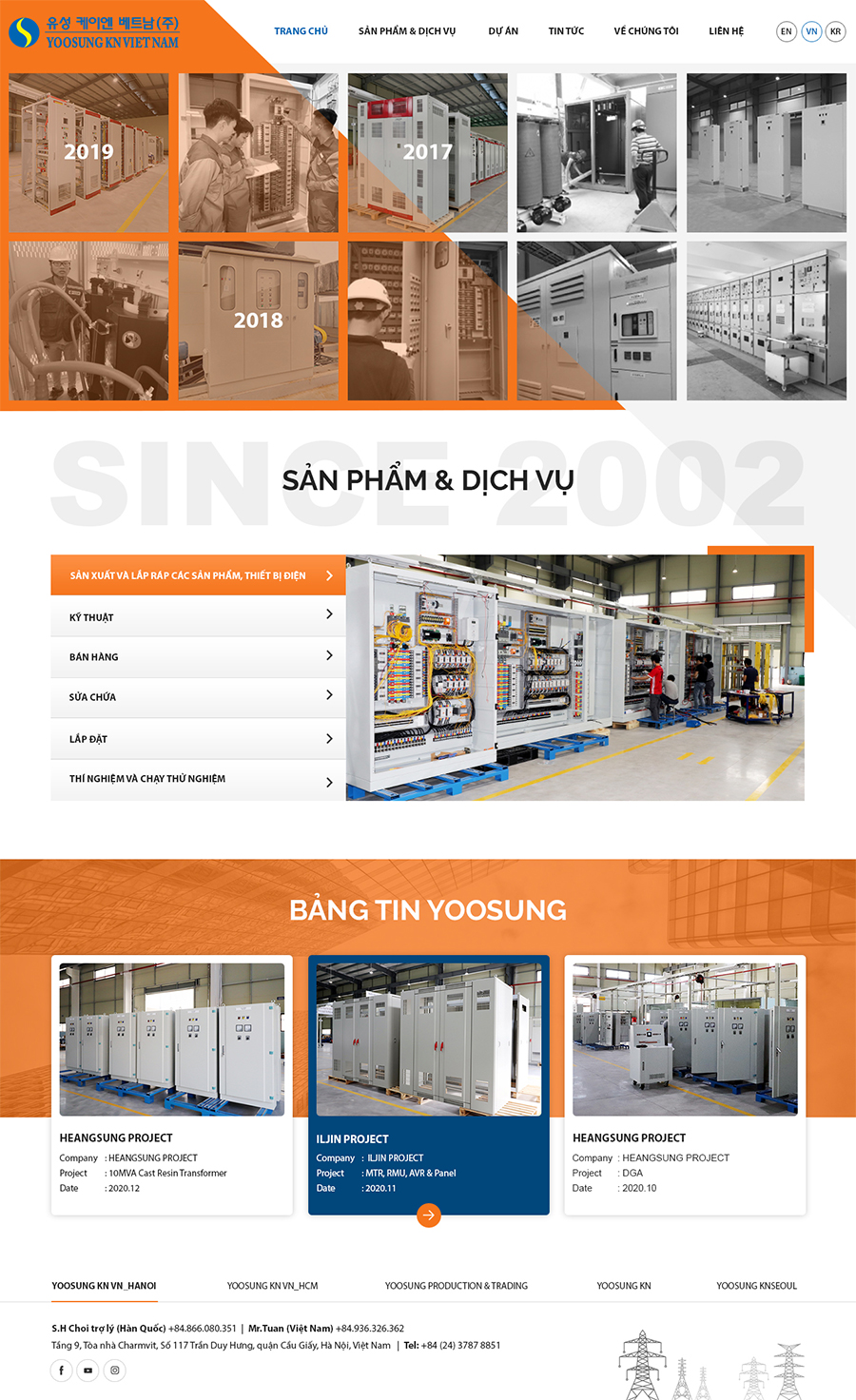 Giao diện website yoosung