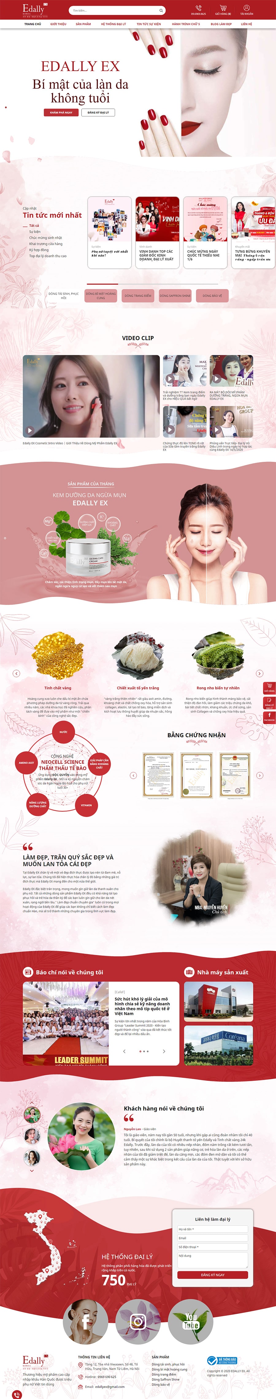 Giao diện website edally