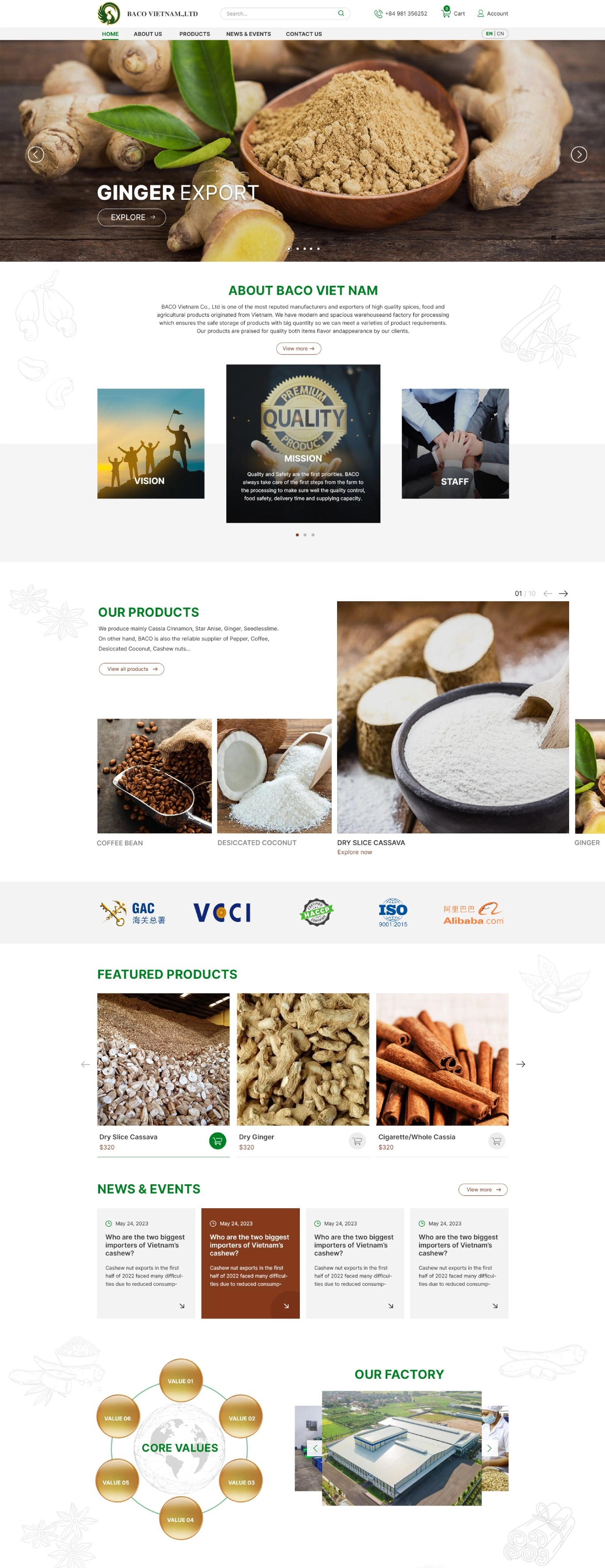 Giao diện website Baco Việt Nam