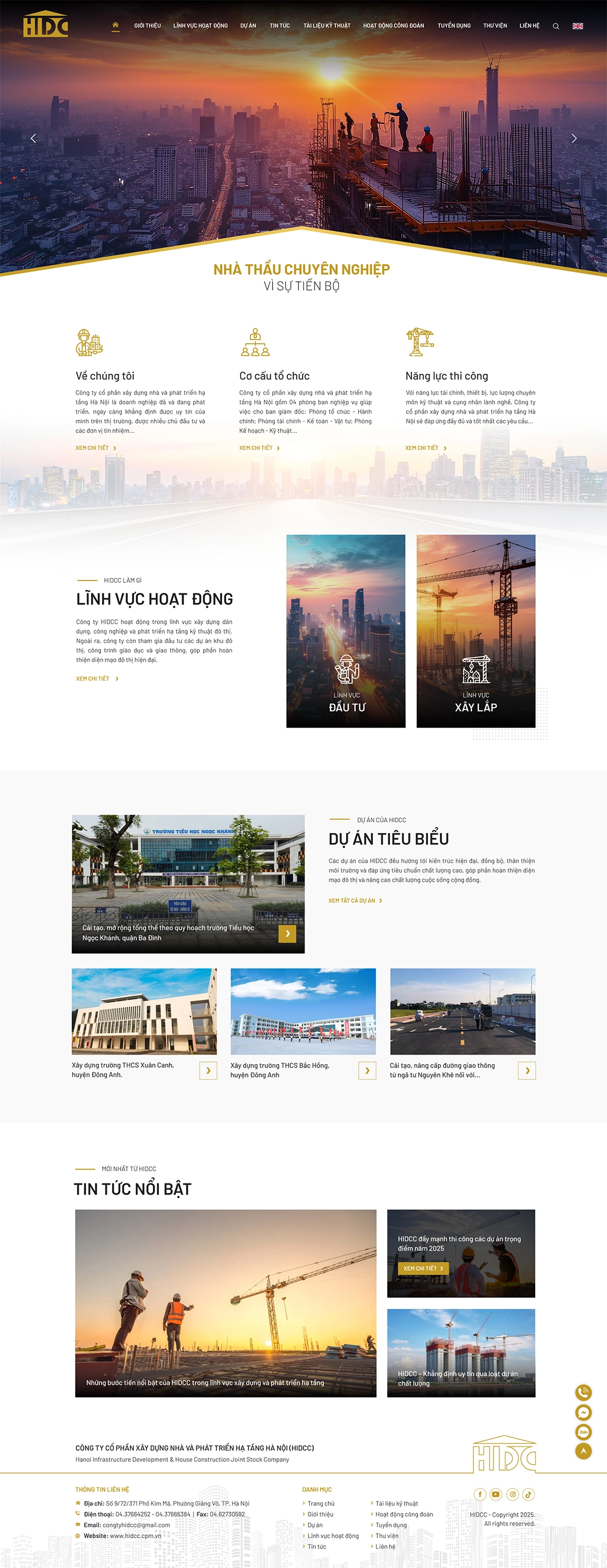 Giao diện website HIDCC