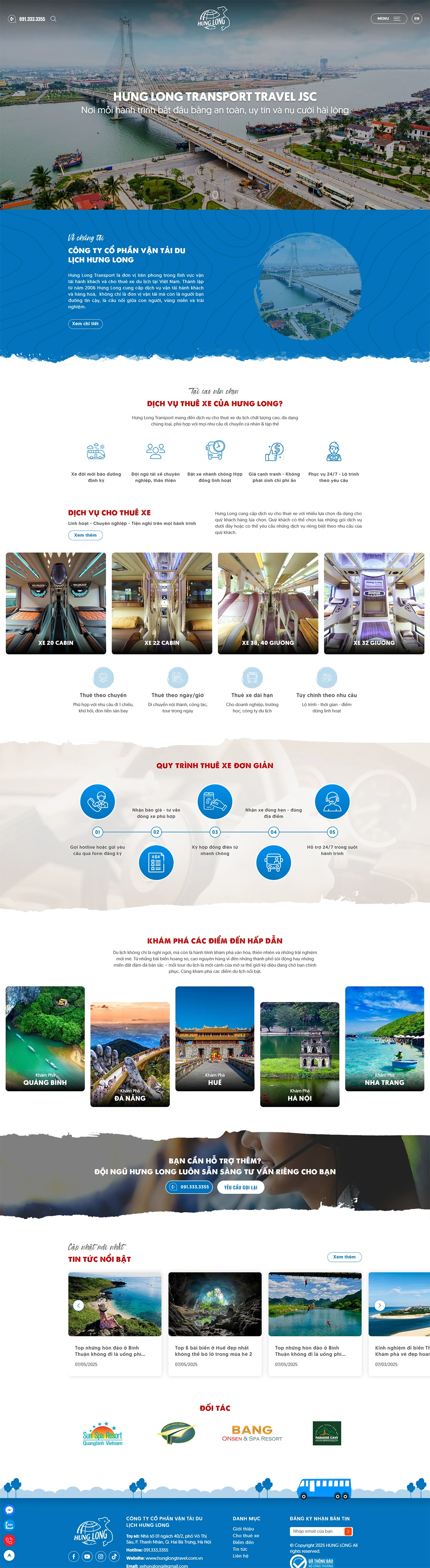 Giao diện website Hưng Long Transport