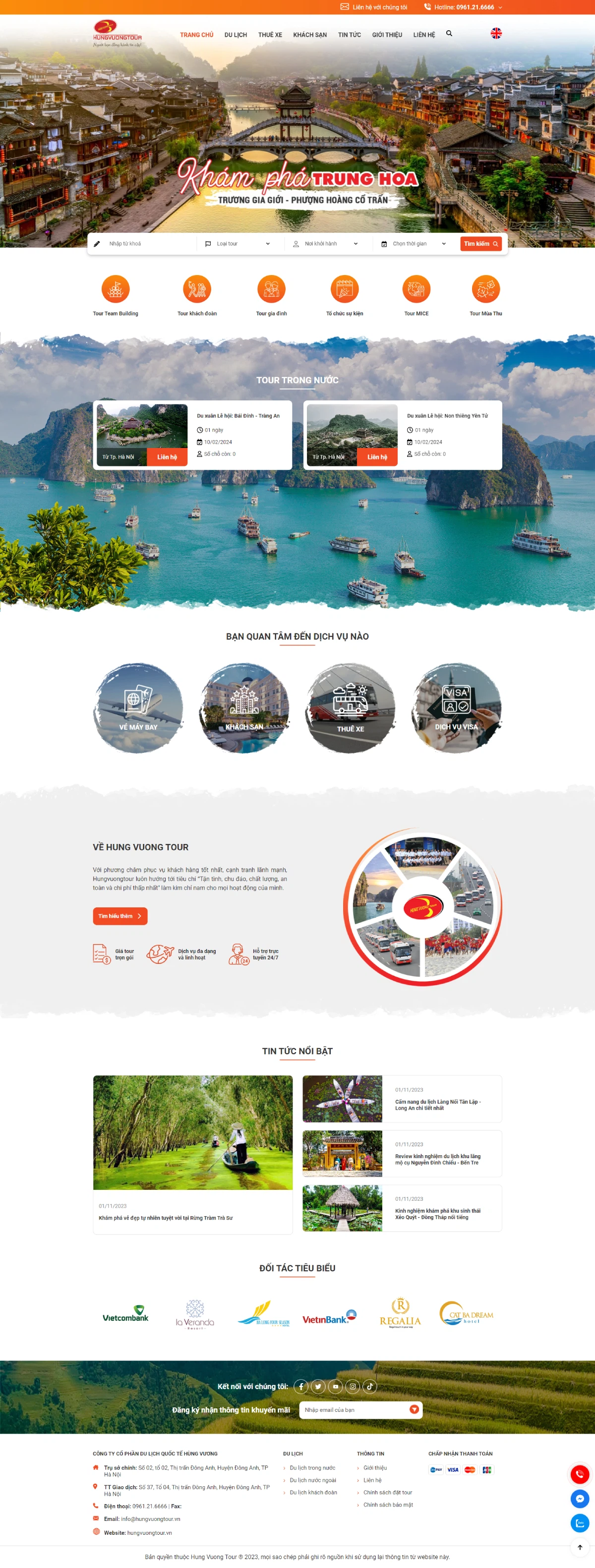 Giao diện Hùng Vương Tour