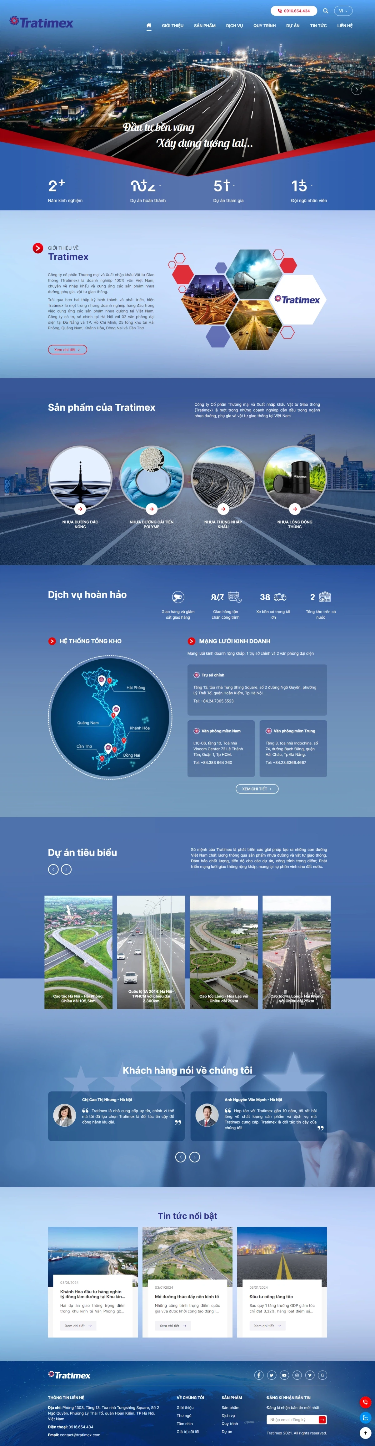 Giao diện website tratimex.com
