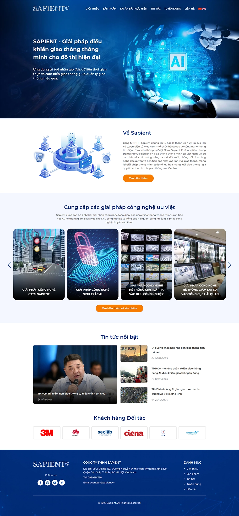Giao diện website sapient