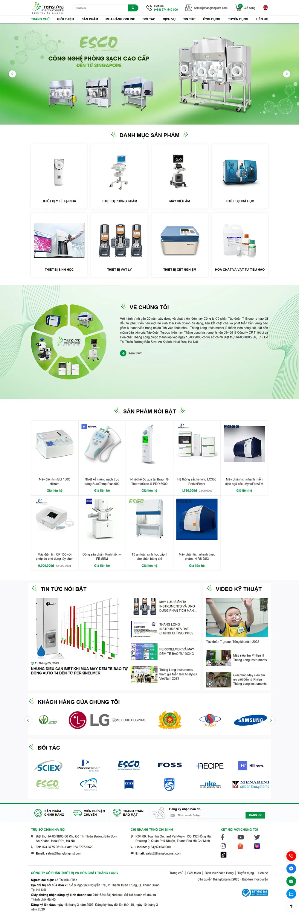 Giao diện website thanglong