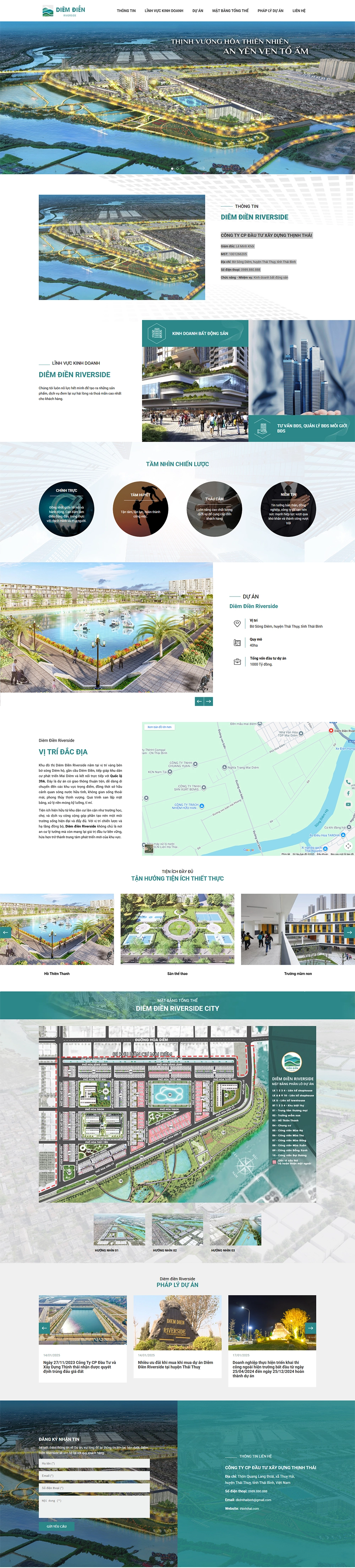 Giao diện website công ty cp đầu tư xây dựng Thịnh Thái