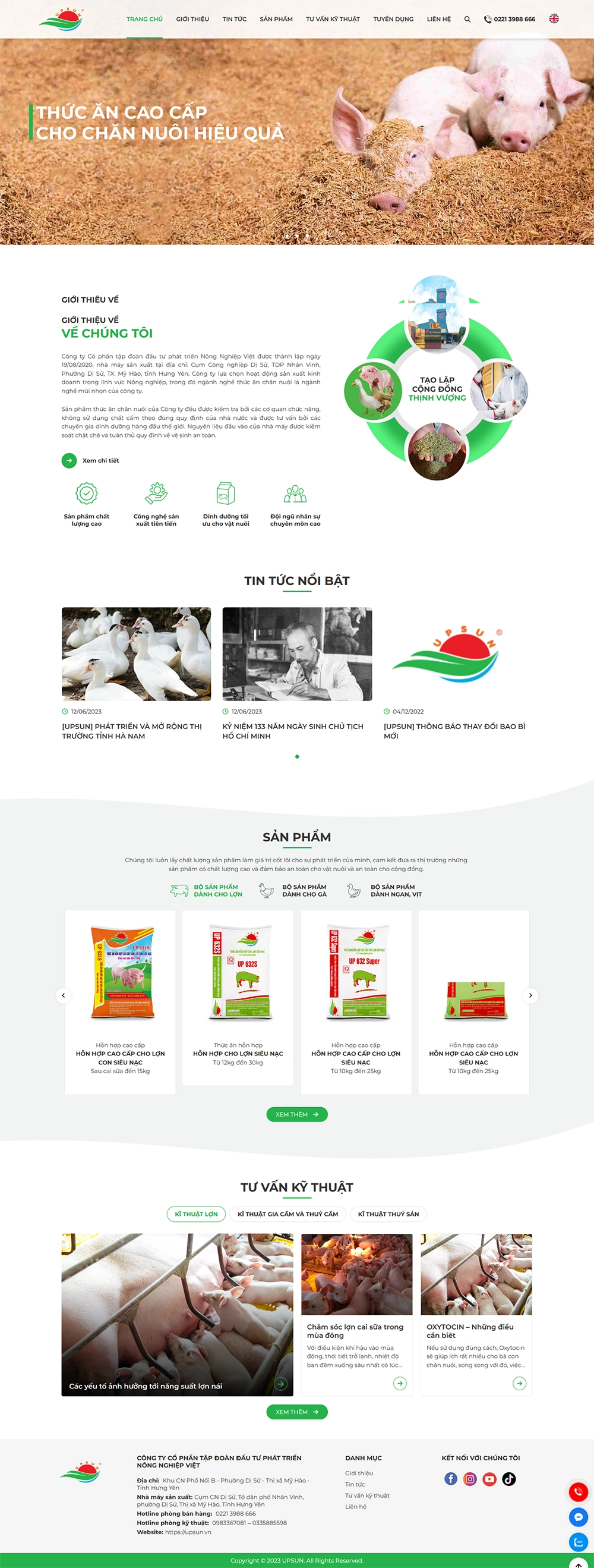 Giao diện website Nông Nghiệp Việt