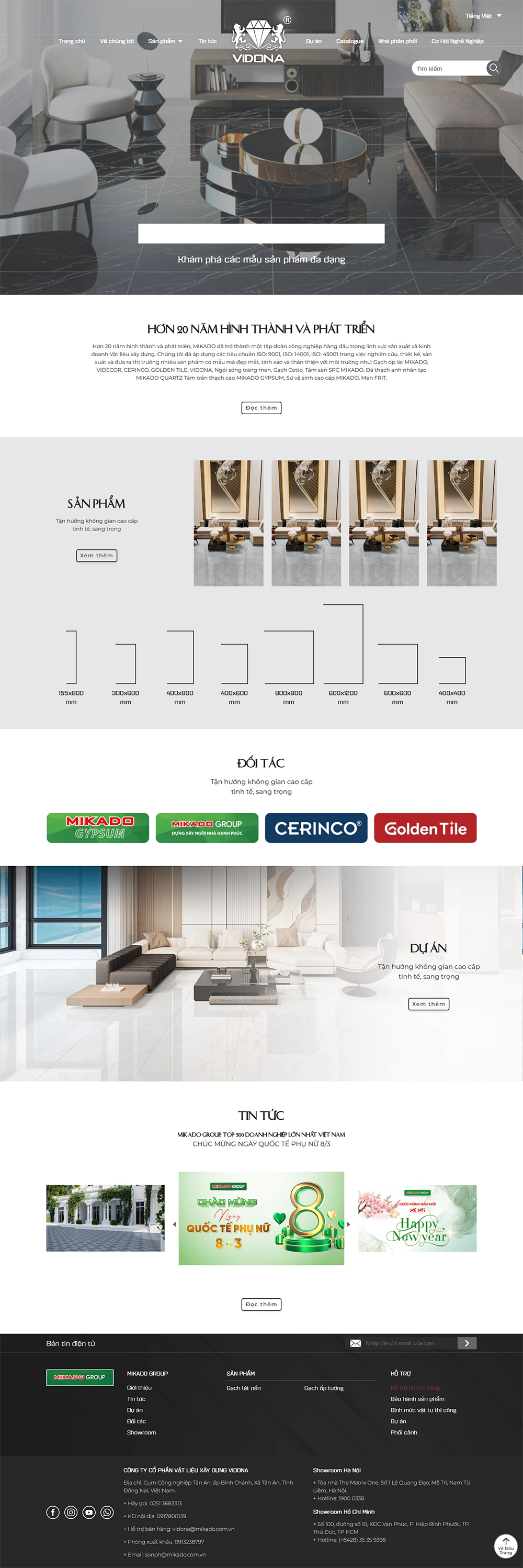 Giao diện website Vidona