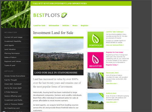 Website bất động sản Best Plots, thiết kế web bất động sản