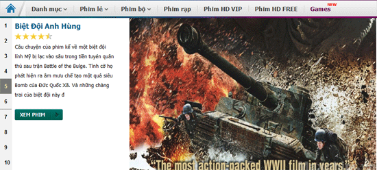 Tính năng nổi bật của trang xem phim HD online 01 Tính năng nổi bật của trang xem phim HD online 01