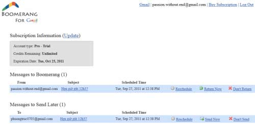 Boomerang hẹn giờ gửi và nhận thư trong Gmail 04 Boomerang hẹn giờ gửi và nhận thư trong Gmail, tiện ích Boomerang 04