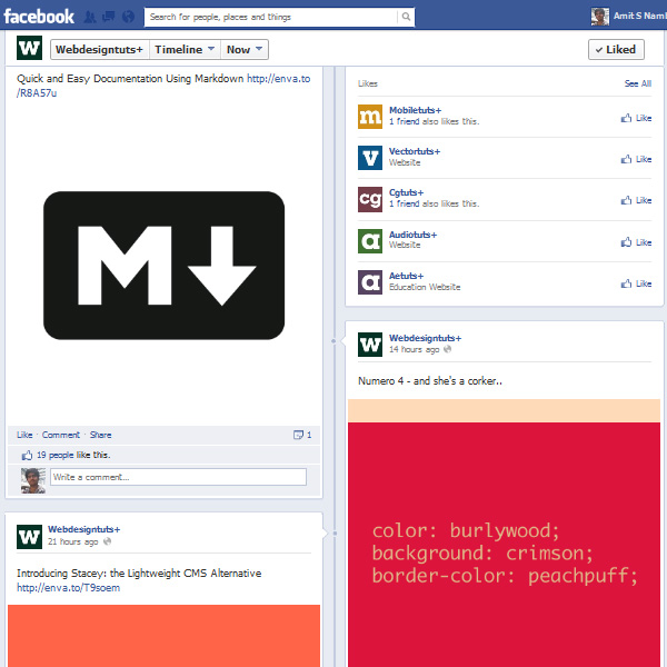 cách phân chia giao diện của Facebook
