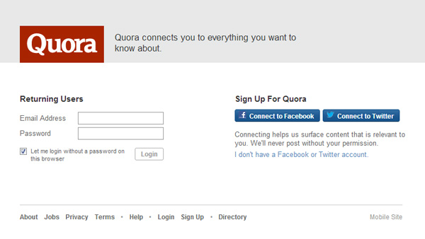 cách phân chia giao diện của quora