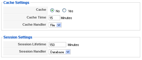 Tính năng của trang administrator trong joomla - 01 Quản lý cache – sesion