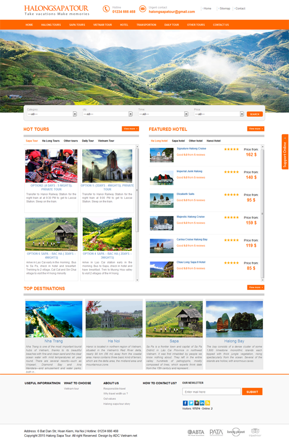 Giao diện website HaLongSapa Tour Giao diện website HaLongSapa Tour