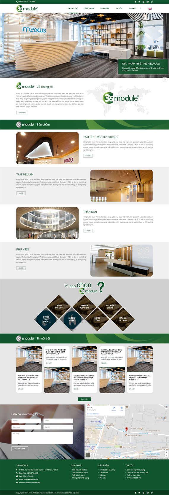 Giao diện website công ty 3S Module thiết kế bởi ADC Việt Nam Giao diện website công ty 3S Module thiết kế bởi ADC Việt Nam