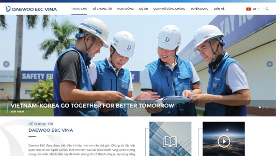 Giao diện web Công ty TNHH Daewoo Engineering & Construction Việt Nam thiết kế tại ADC Giao diện web Công ty TNHH Daewoo Engineering & Construction Việt Nam thiết kế tại ADC