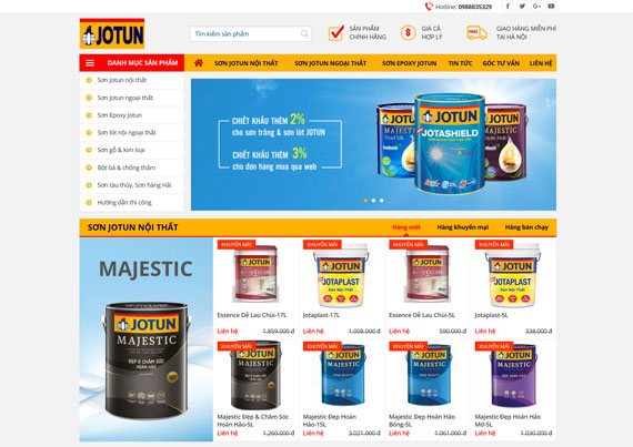 Giao diện website JOTUN do ADC Việt Nam Thiết ké