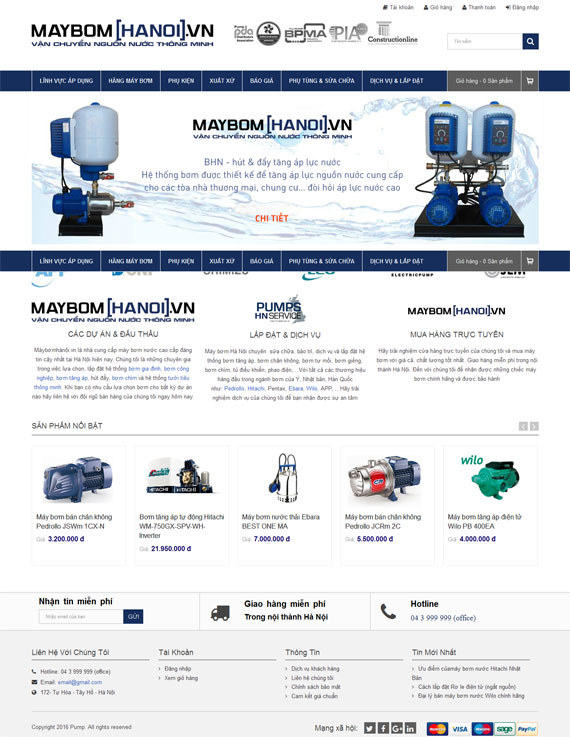 Giao diện website Máy bơm nước Hà Nội thiết kế bởi ADC Việt Nam Giao diện website Máy bơm nước Hà Nội thiết kế bởi ADC Việt Nam